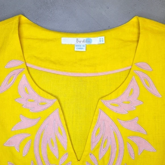 [Like New] Boden 100% Linen Keyhole Neck 3/4 Sleeve Tunic Size 4 - Picture 4 of 9